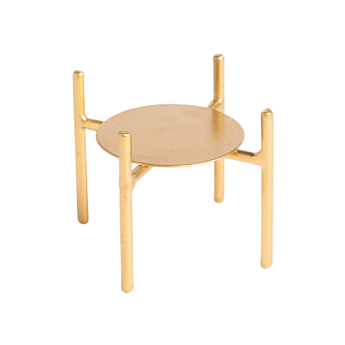 Rustic Gold Metal Candle Holder - Small