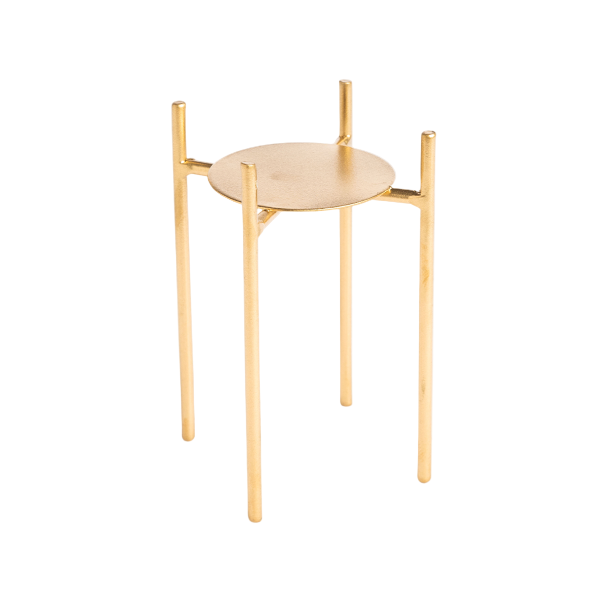 Rustic Gold Metal Candle Holder - Medium