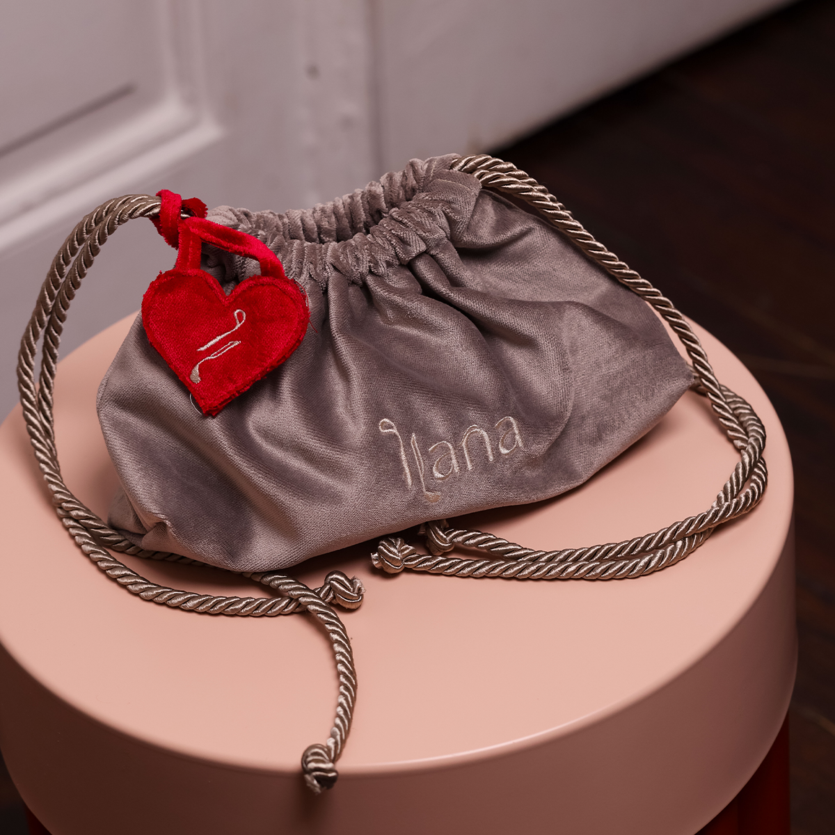 Ilana Velvet Bag With Charm